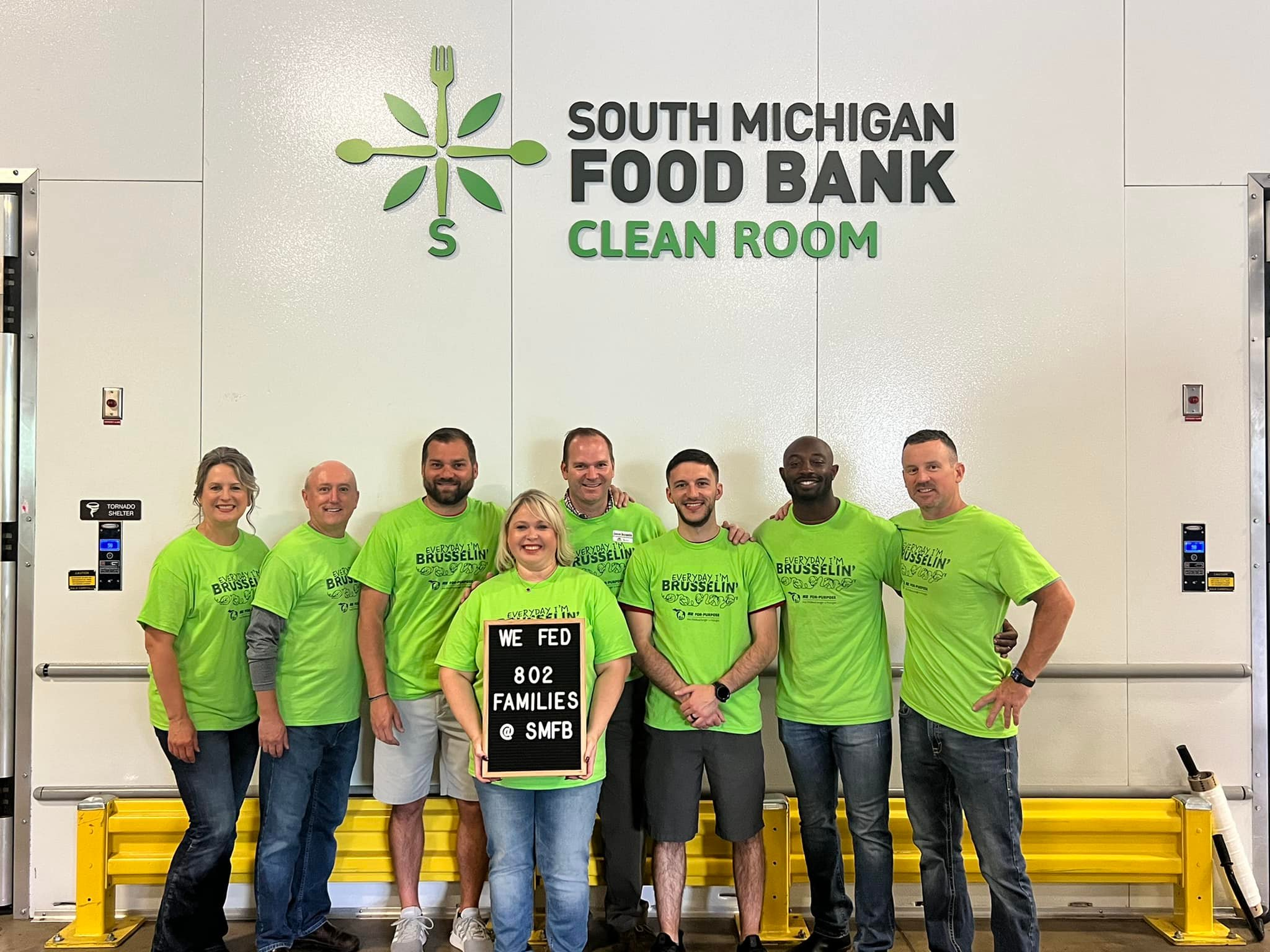 Brandon volunteering at South Michigan Food Bank